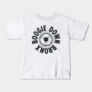 Boogie Down Bronx Hip Hop Logo - Vintage Vinyl Record Design Kids T-Shirt